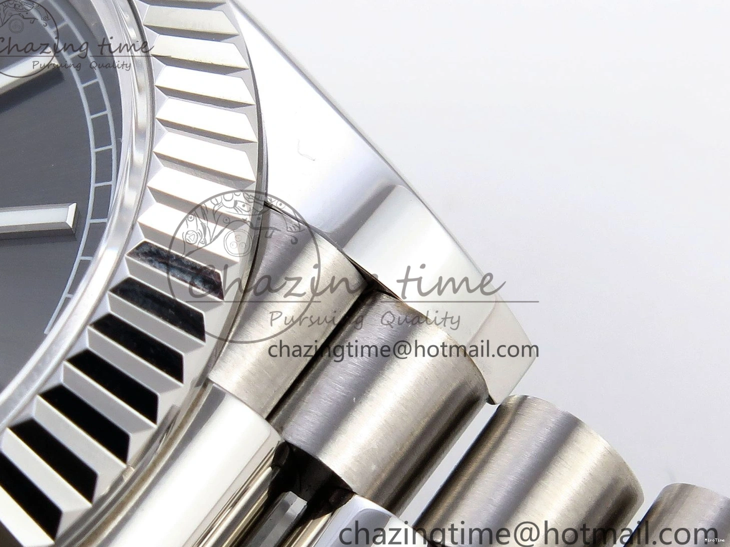 MiroTime 0328 ComfortFit DayDate 40 SS GSF Gain Weight Gray Stick Dial on President Bracelet A 1927